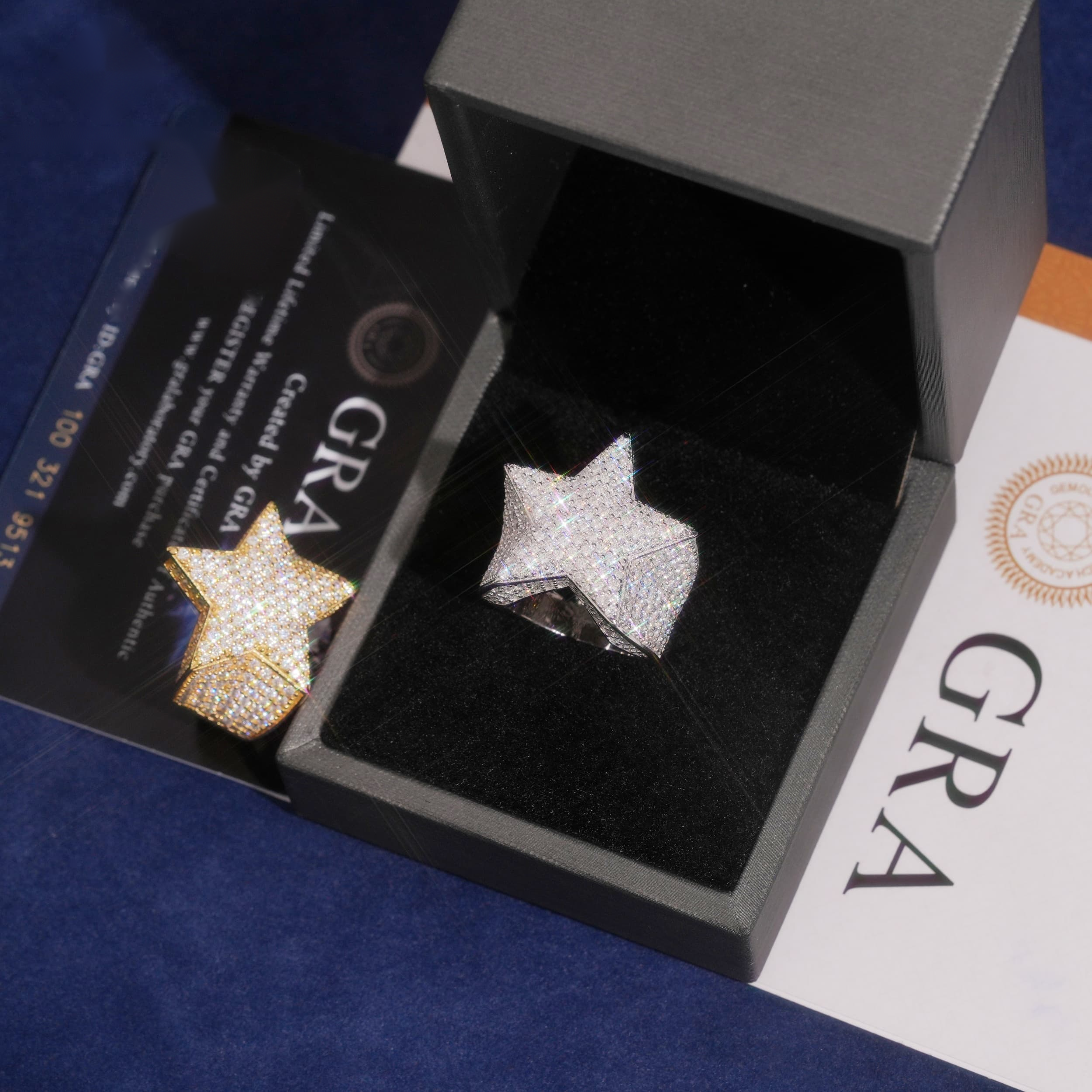 3D Star Ring — Moissanite, 925 Silver
