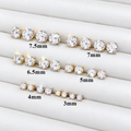 Stud Earrings Screw Back — Moissanite, 925 Silver