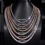 Tennis chain sizes 2mm to 6.5mm
