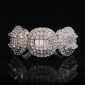 Triple Halo Baguette Ring — Moissanite, 925 Silver