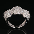 Triple Halo Baguette Ring — Moissanite, 925 Silver