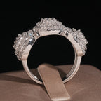 Triple Halo Baguette Ring — Moissanite, 925 Silver