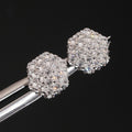 Upside Down Hexagon Stud Earrings — Moissanite, 925 Silver
