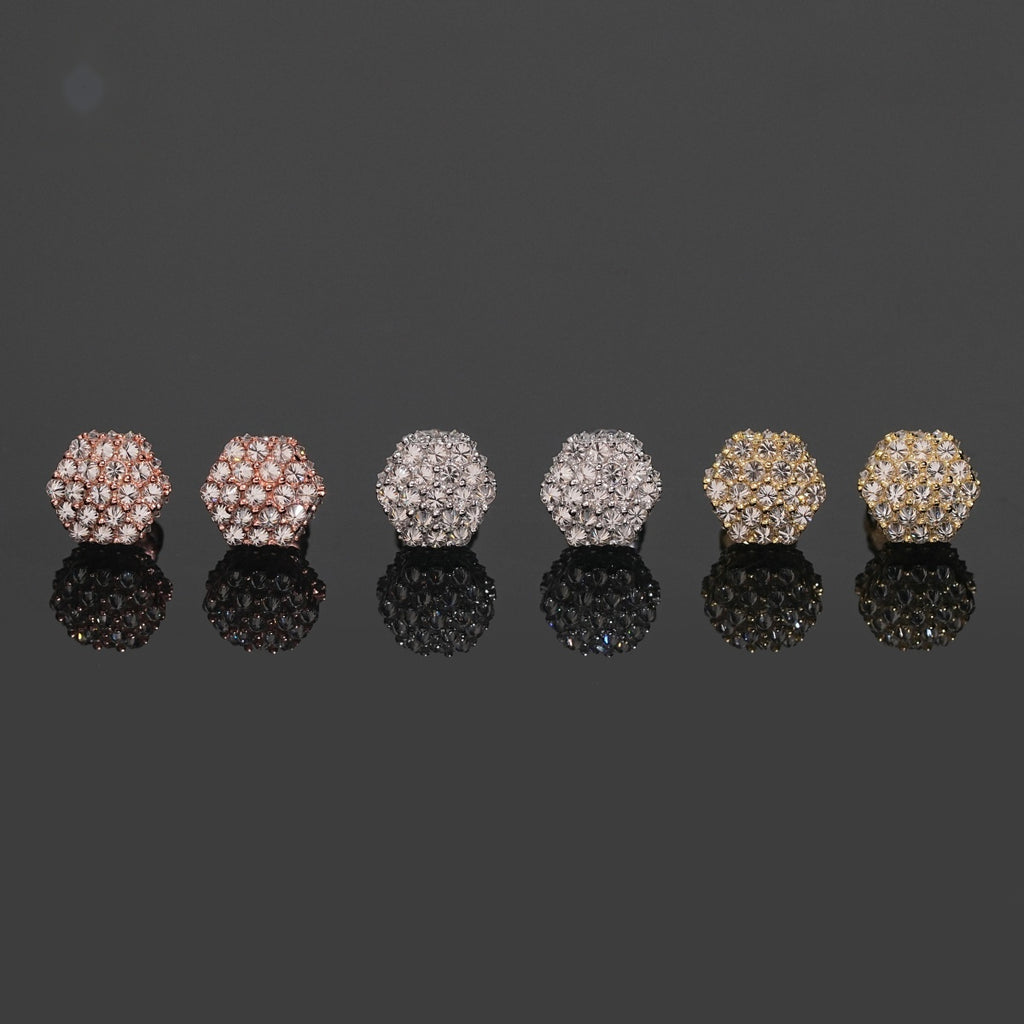 Upside Down Hexagon Stud Earrings — Moissanite, 925 Silver