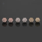 Upside Down Hexagon Stud Earrings — Moissanite, 925 Silver