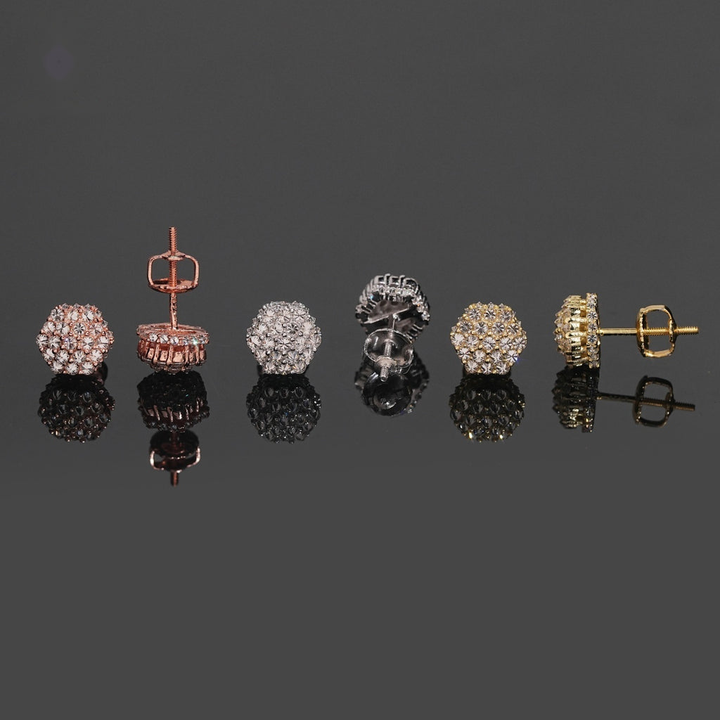Upside Down Hexagon Stud Earrings — Moissanite, 925 Silver